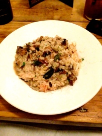 Roasted chicken, mushrooms, rosemary, sage & riserva cheese risotto--So good! A little more mushrooms than I prefer but I still ate em :)